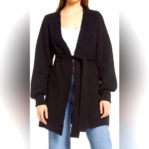 TOPSHOP • Belted Blouson Sleeve Cardigan​